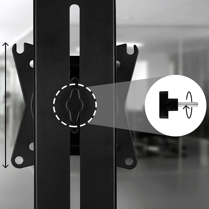 Duronic DM12D1 Supporto da scrivania per 1 monitor 17  27 staffa supporto monitor / schermo da tavolo VESA MAX 100 x 100mm struttura in acciaio base in metallo battuto portata 8kg