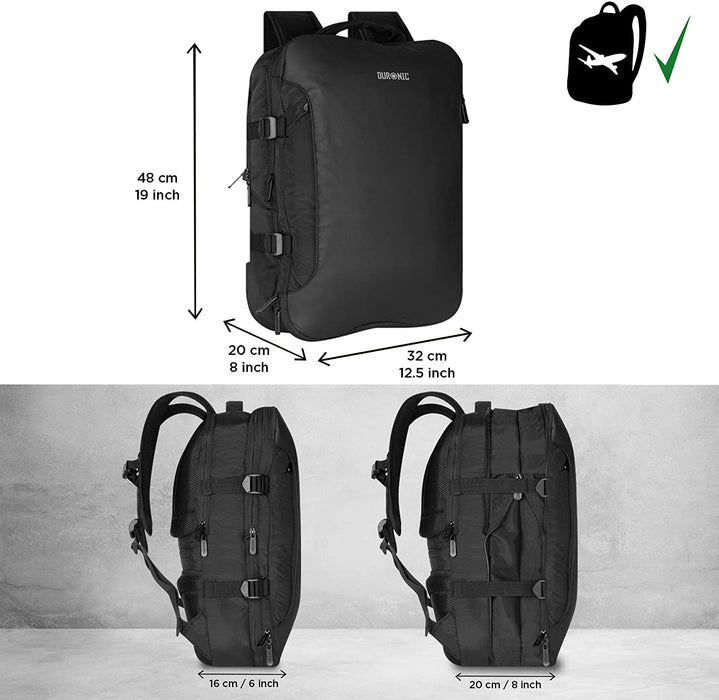 Duronic LB25 zaino da viaggio  bagaglio a mano o da cabina con tasca per laptop o tablet  48 x 32 x 16 cm - resistente allacqua  viaggi, sport, scuola, outdoor, daypack