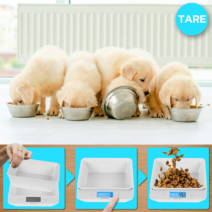 Duronic KS100 WH Bilancia da cucina - Bilancia ad alta precisione con display digitale retroilluminato - Portata 1g / 5 kg - Bilancia con ciotola integrata bianca da 1,2L - Funzione Tara