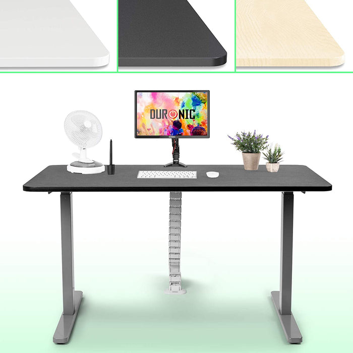 Duronic TT157 BK Piano scrivania  Ripiano scrivania 150 cm x 70 cm - Compatibile con telai da scrivania Duronic  Piano di lavoro per ufficio ergonomico  Nero