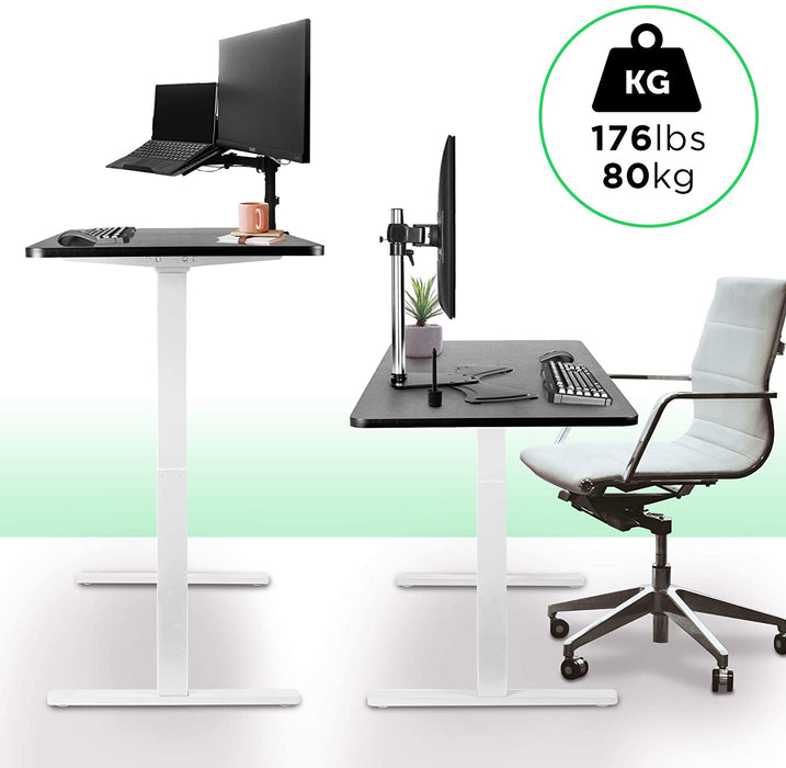 Duronic TM12 WE Telaio per scrivania elettrico - Altezza regolabile 71 - 116 cm - Postazione di lavoro ergonomica  Funzione memoria - 2 Livelli - Meccanismo singolo di sollevamento - Bianco