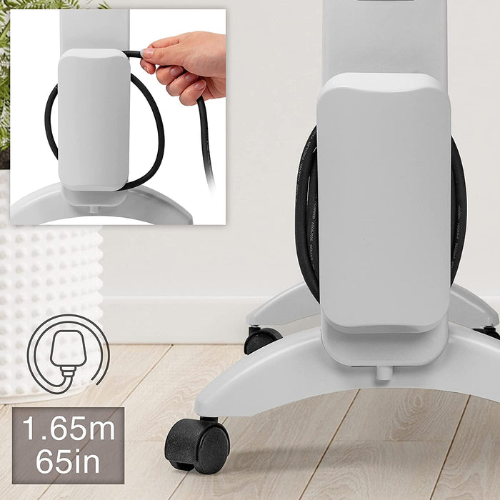 Duronic HV220 WE Stufa elettrica con pannelli in mica 2000 W  Termoconvettore con termostato integrato  2 funzioni di riscaldamento - Riscaldatore Micatermico a basso consumo - Riscaldamento rapido
