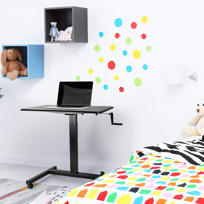 Duronic WPS47 Supporto per proiettore e scrivania ergonomica | Altezza regolabile con maniglia | Piattaforma 80x50 cm | Capacità 30 kg | Tavolo multiuso su ruote | Scrivania portatile per laptop