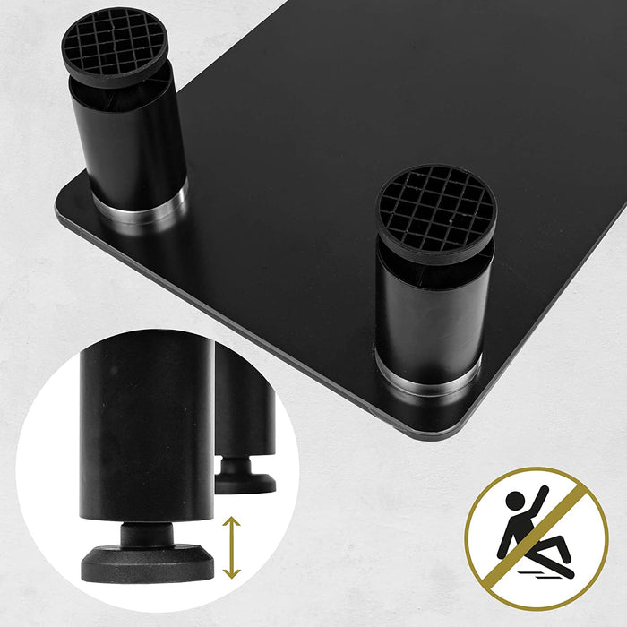 Duronic DM051 Supporto monitor scrivania dimensioni 62 x 24 cm - Supporto da tavolo in vetro temperato per monitor e Laptop - Capacità 40kg - Mensola ergonomica per scrivania