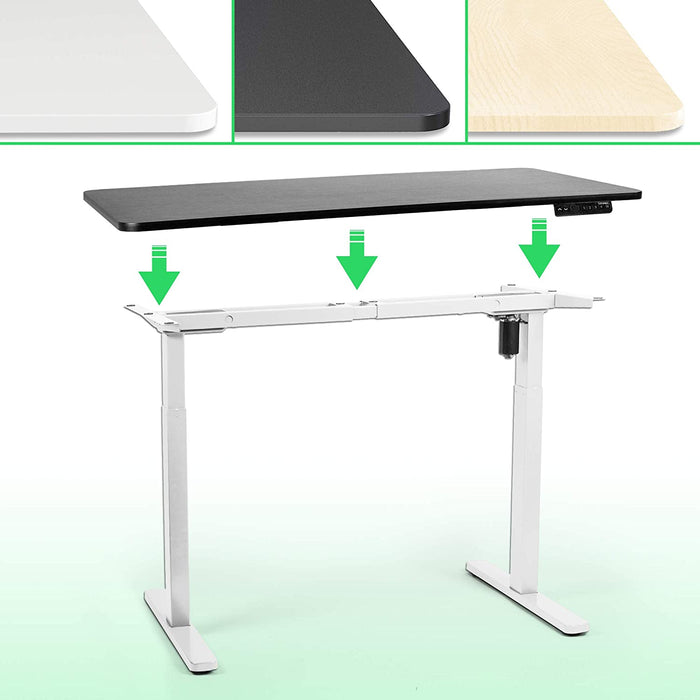 Duronic TM12 WE Telaio per scrivania elettrico - Altezza regolabile 71 - 116 cm - Postazione di lavoro ergonomica  Funzione memoria - 2 Livelli - Meccanismo singolo di sollevamento - Bianco