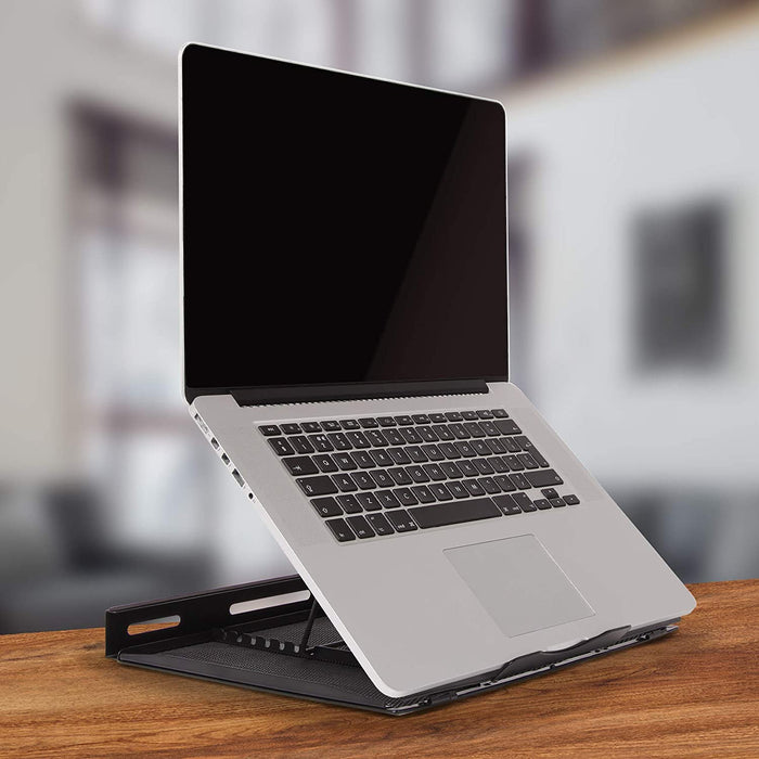 Duronic DM074 Supporto per notebook | 9 Impostazioni di altezza | Capacità 10 kg | Dimensioni 37cm x 24 cm | Piattaforma per Laptop Tablet Libri e Spartiti | Ergonomico e ventilato | Universale