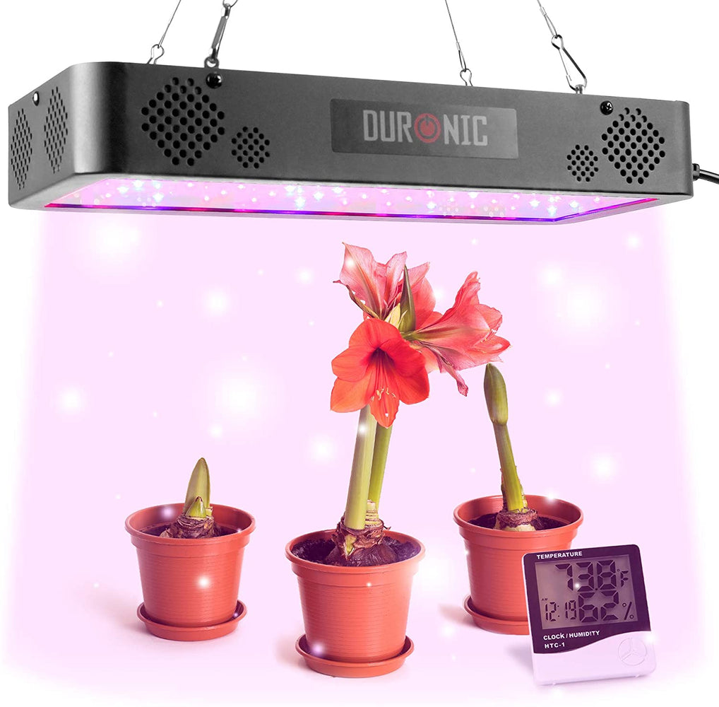 Duronic GLH60 Lampada da coltivazione a sospensione - Lampada per piante indoor 600 W - Lampada a spettro completo 60x LED: bianco, rosso e blu - 2 modalità: Veg & Bloom