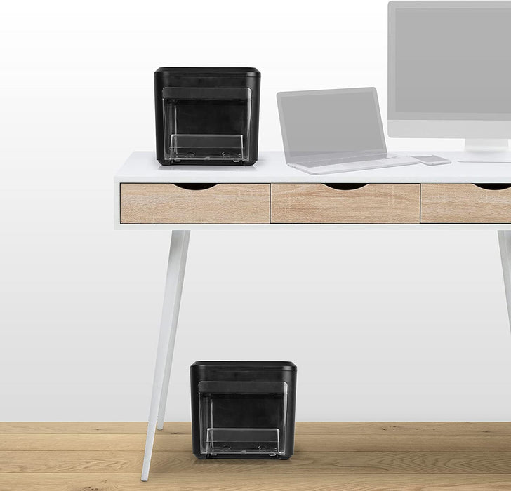 Duronic PS132 Mini Distruggidocumenti | 3 x A4 piegati | Capacità 3,5L | Taglio incrociato elettrico 120 W | Per casa e ufficio | Distruggi documenti per scrivania | Cestino a cassetto rimovibile