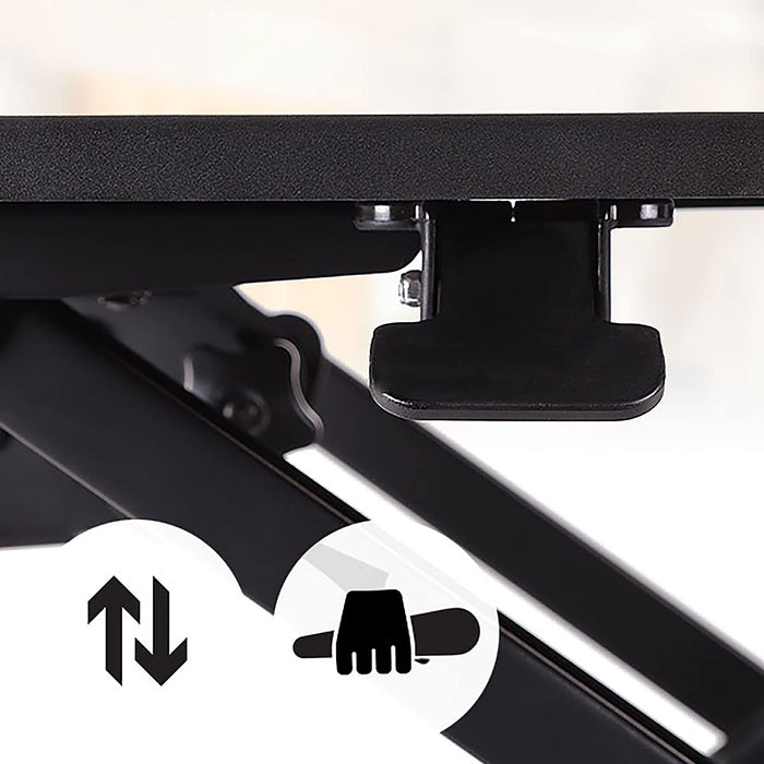 Duronic DM05D6 BK Postazione da lavoro per computer con ampia piattaforma 80 cm scrivania ufficio per pc monitor tastiera  altezza regolabile da 11 a 43 cm  compatibile con supporti monitor