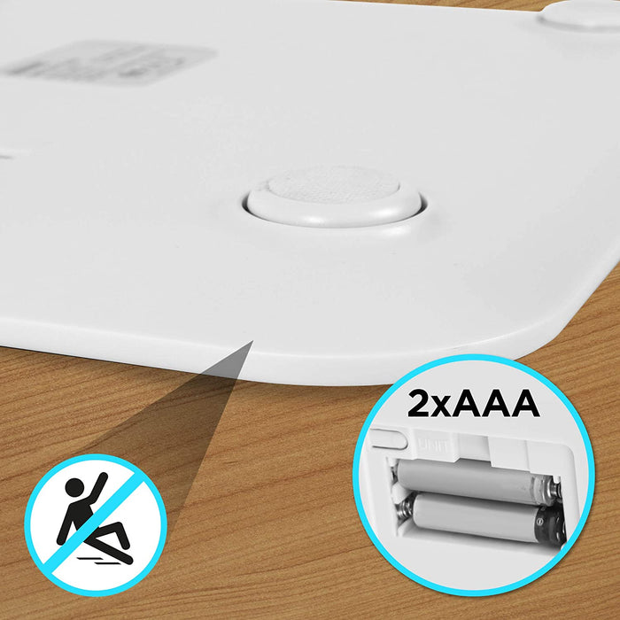 Duronic BS603 Bilancia pesapersone digitale | Capacità fino a 180 kg |Schermo LCD retroilluminato | In vetro argento resistente | Bilancia ad alta precisione | Tecnologia Step-on