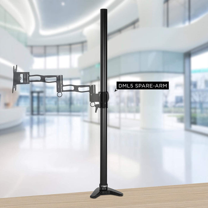 Duronic DM55POLE BK Staffa 80 cm per supporti monitor da scrivania  Staffa compatibile con tutti i supporti monitor Duronic  Consente una maggiore flessibilità nel posizionamento dello schermo