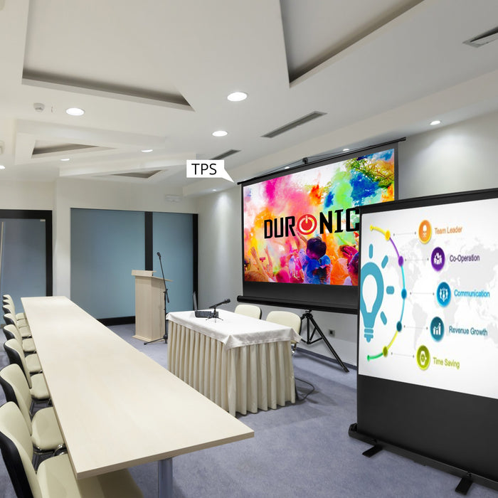 Duronic FPS80 /43 schermo di proiezione 80 formato 4:3 / 163 X 122 cm - telo proiettore retrattile auto-portante per videoproiettore Full HD 3D 4K - Home cinema home theater ufficio