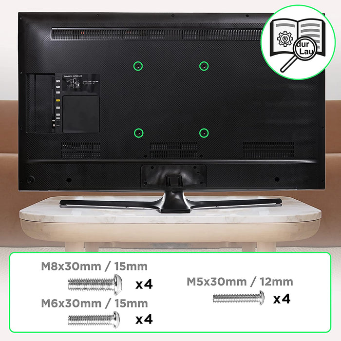 Duronic TVB103M Supporto TV da parete per TV da 33 a 65 portata 65kg con funzione antifurto |Per schermi con VESA MAX 600 x 400mm | Barra sicurezza da parete per TV o monitor