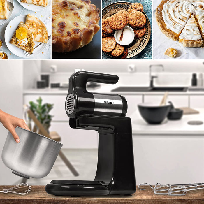 Duronic SM3 Mixer da Cucina Elettrico 2-in-1 con 300W - Robot da Cucina con Ciotola in Acciaio Inox da 4 L e 3 diversi ganci - 5 Velocità e Funzione Turbo - Ideale per Cuochi Casalinghi e Baking
