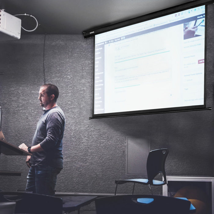 Duronic EPS70 4:3 Telo Proiettore 70 pollici, Schermo per proiettore, Telo da proiezione interno esterno, Home theater cinema Full HD 3D 4K, Schermo di proiezione anti pieghe per casa ufficio scuola