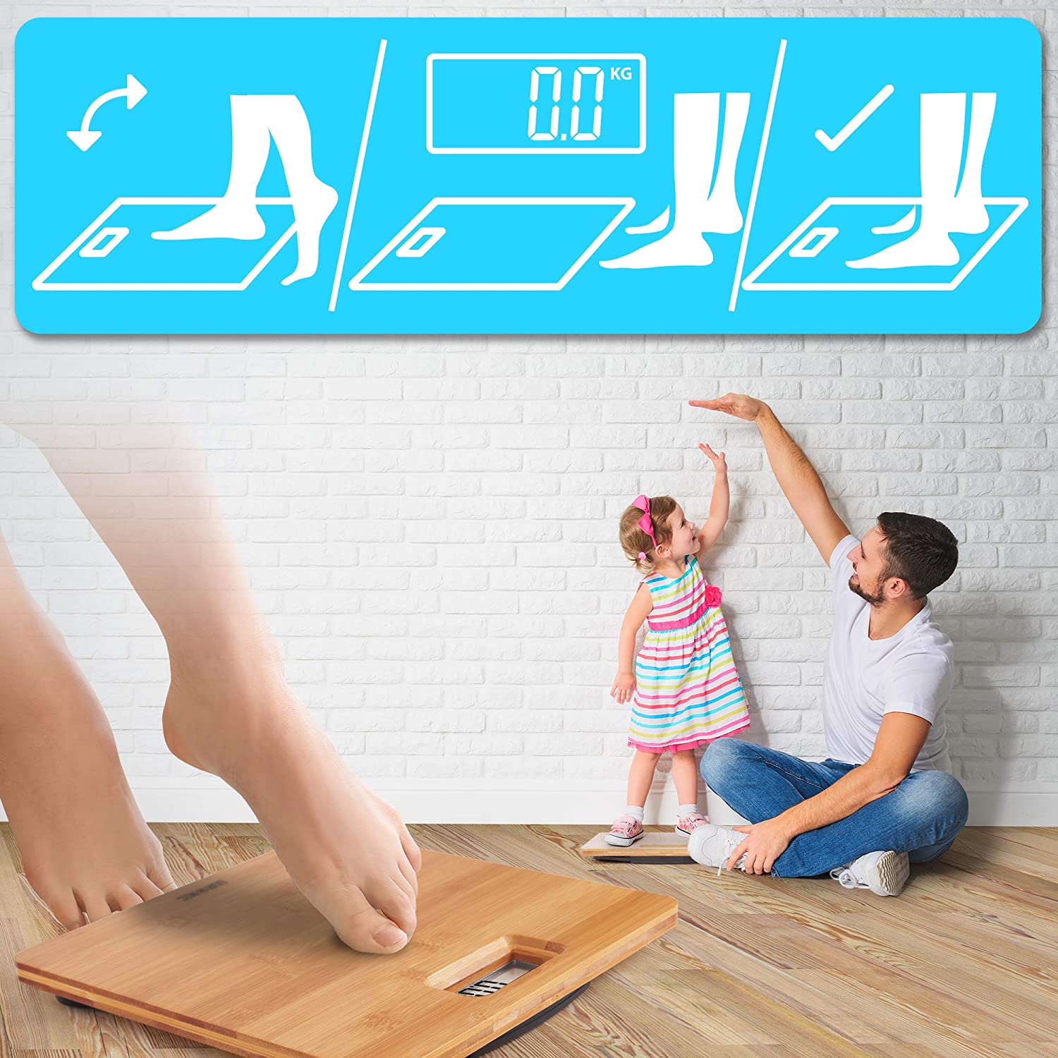 Duronic BS503 Bilancia pesapersone digitale in Bambù | Capacità fino a 180 kg | Bilancia digitale con schermo LCD | Design in bambù ecologico | Bilancia ad alta precisione con tecnologia Step-on