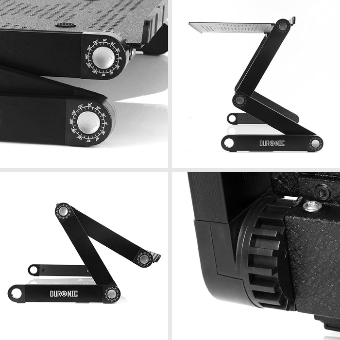 Duronic DML121 Supporto PC portatile regolabile in 24 posizioni - Raffreddamento notebook - Rialzo leggero per tablet - Compatibilità universale - Laptop riser - Scrivania o tavolino da lavoro