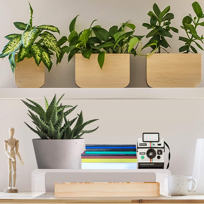 Duronic DM053 Supporto monitor scrivania dimensioni 50 x 20 cm - Supporto da tavolo in vetro acrilico per monitor e Laptop - Capacità 30kg - Mensola ergonomica per scrivania