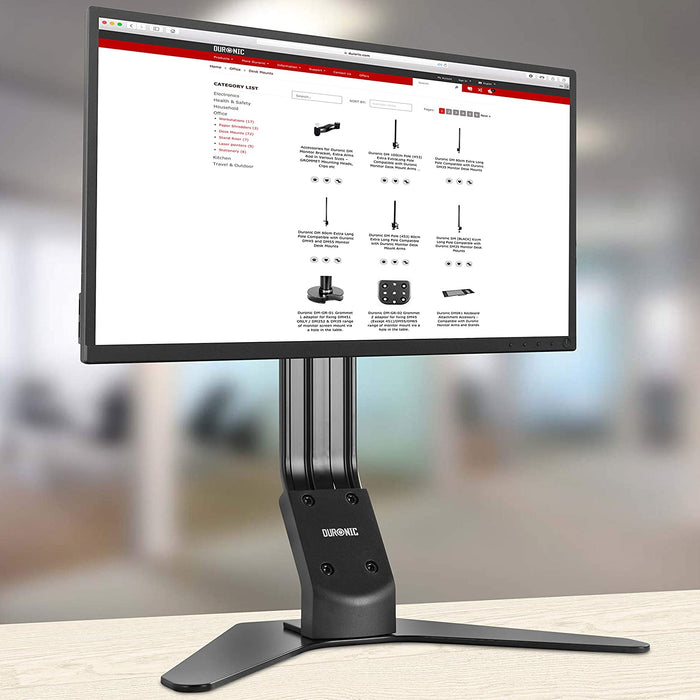Duronic DM12D1 Supporto da scrivania per 1 monitor 17  27 staffa supporto monitor / schermo da tavolo VESA MAX 100 x 100mm struttura in acciaio base in metallo battuto portata 8kg
