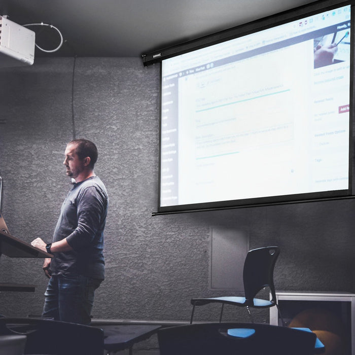 Duronic EPS80 4:3 Telo Proiettore 80 pollici, Schermo per proiettore, Telo da proiezione interno esterno, Home theater cinema Full HD 3D 4K, Schermo di proiezione anti pieghe per casa ufficio scuola