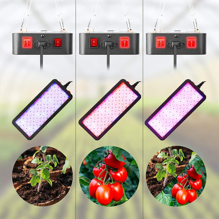 Duronic GLH60 Lampada da coltivazione a sospensione - Lampada per piante indoor 600 W - Lampada a spettro completo 60x LED: bianco, rosso e blu - 2 modalità: Veg & Bloom
