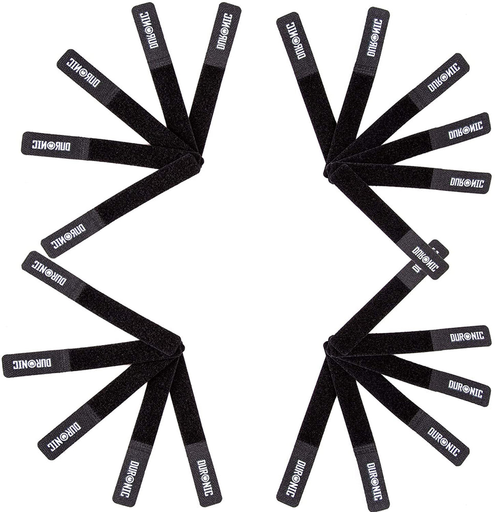 Duronic Set 24 fascette avvolgicavi fascette fermacavo stringicavo di colore nero