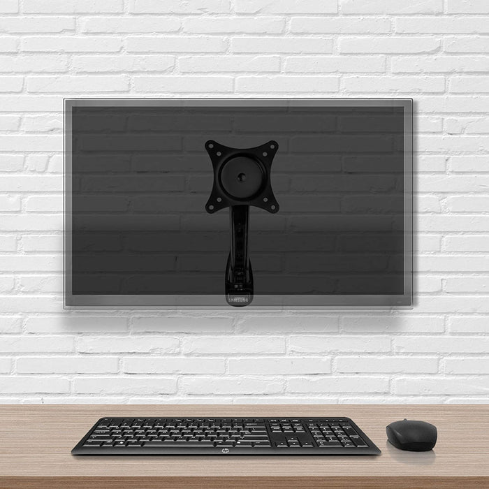 Duronic DM65W1X1 Supporto monitor da parete | Per schermi da 15 a 27 pollici | Inclinazione regolabile | Capacità 8 kg |VESA 70 100 | Supporto ergonomico murale | Con ganci gestione cavi | Universale
