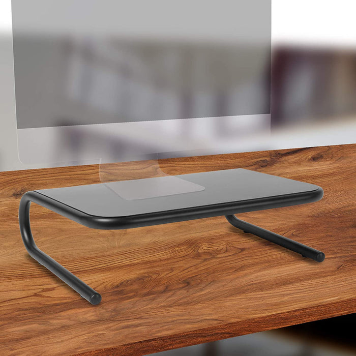 Duronic DM071 Supporto monitor | Supporto Laptop per scrivania 24 x 35 cm | Mobile per schermo capacità fino a 10 kg | Rialzo ergonomico per schermo Nootebook e stampante | Piattaforma nero