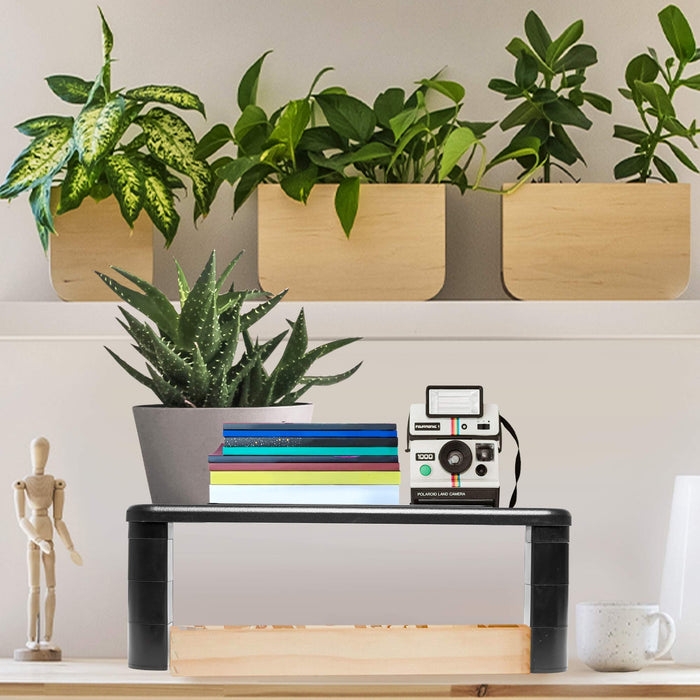 Duronic DM055 Supporto monitor scrivania dimensioni 40 x 28 cm - Supporto da tavolo regolabile da 4 a 15 cm per monitor e Laptop - Capacità 10kg - Mensola ergonomica per scrivania