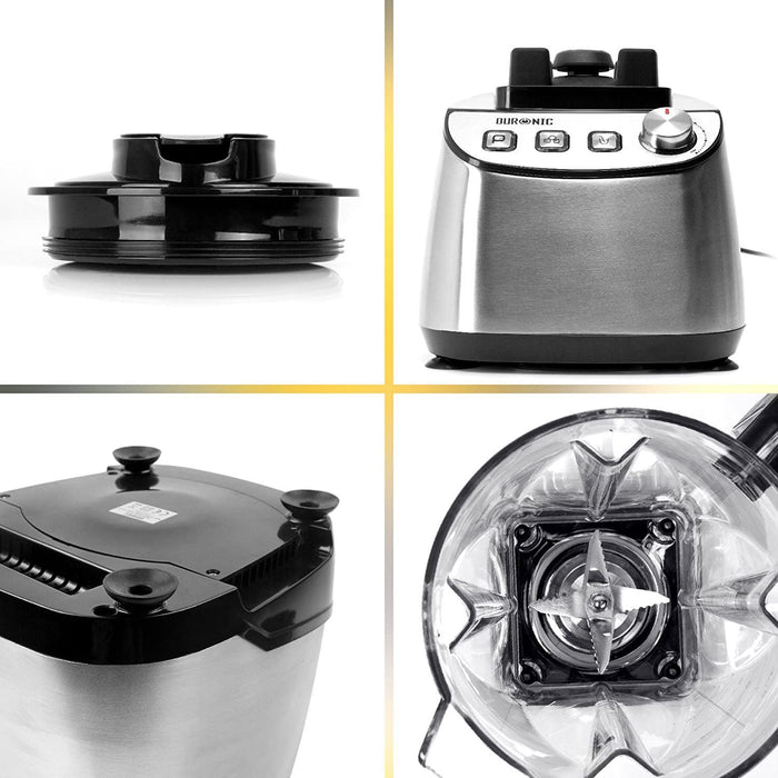 Duronic BL1510 Frullatore elettrico 1500W con caraffa in tritan 2L e 6 lame | 3 Funzioni e velocità variabile | Blender con funzione tritaghiaccio | Mixer potente per Smoothie Frullati Granite