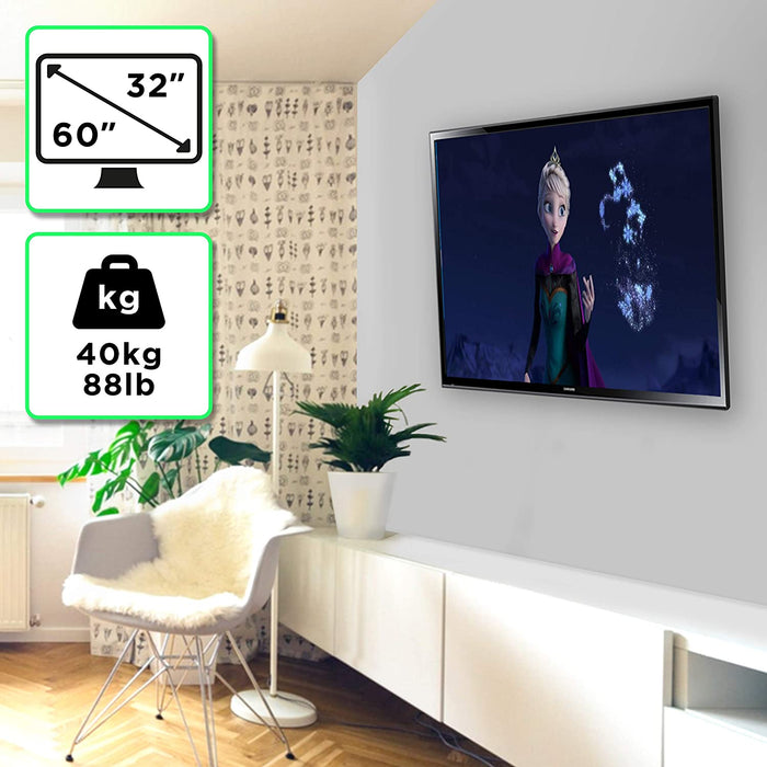 Duronic TVB123M Supporto TV da parete per TV da 32 a 60 portata 40 kg con funzione antifurto | Per schermi con VESA MAX 600 x 400 mm | Barra sicurezza da parete per TV o monitor