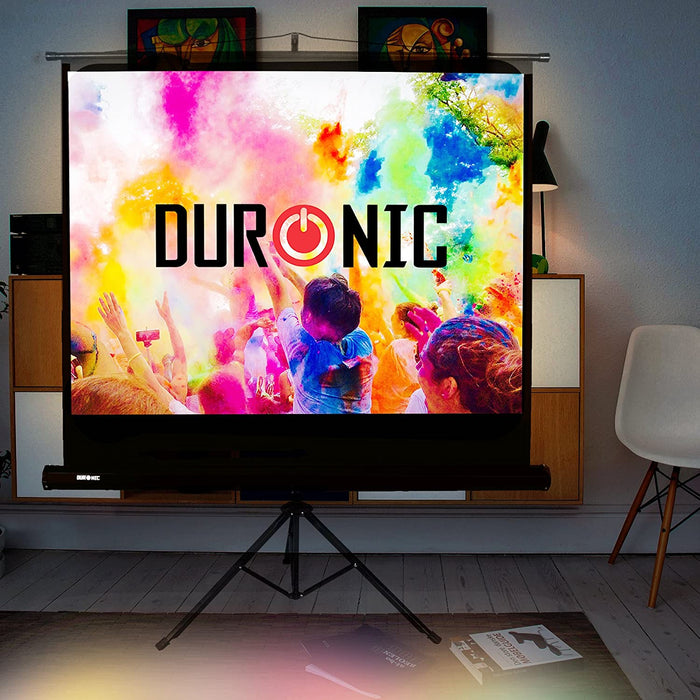 Duronic TPS50 /43 Schermo di proiezione 50 formato 4:3 / 102 X 76 cm - telo proiettore con piedistallo treppiede per videoproiettore Full HD 3D 4K - Home cinema home theater ufficio