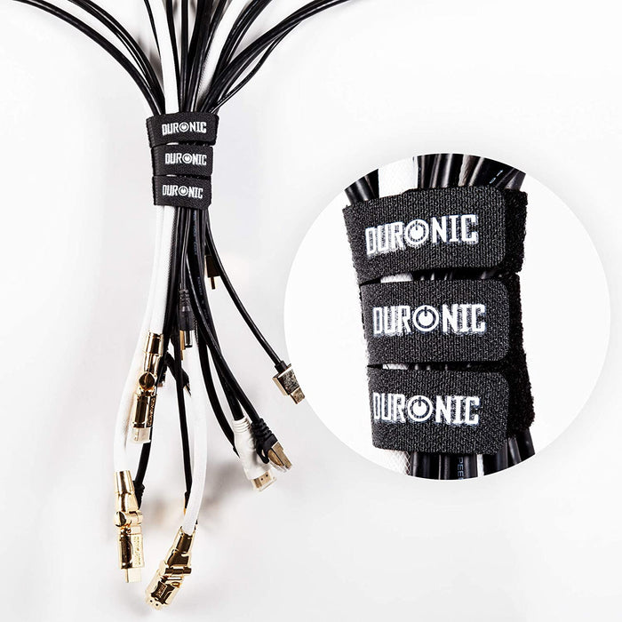 Duronic Set 24 fascette avvolgicavi fascette fermacavo stringicavo di colore nero