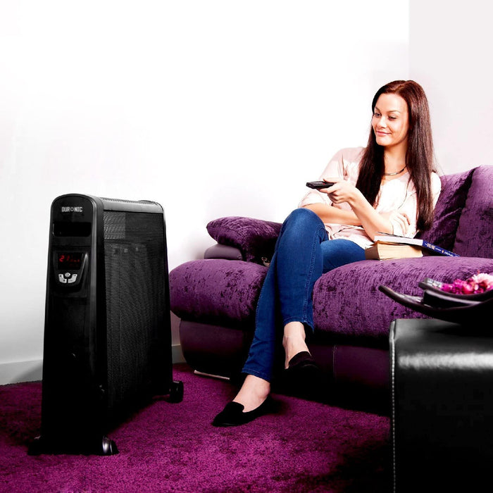 Duronic HV102 Stufa elettrica con pannelli in mica 2500 W  Termoconvettore con termostato integrato  3 funzioni di riscaldamento - Riscaldatore Micatermico a basso consumo - Riscaldamento rapido