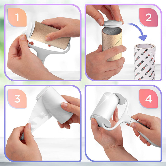 Duronic ROLL6 Rulli levapelucchi extra | 6 Ricariche per rolli adesivi | Lint remover per abbigliamento | Rullo adesivo per peli di animali | Rulli per lanugine e pelucchi