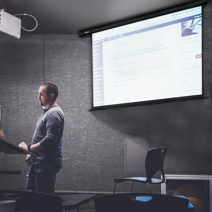 Duronic EPS60 4:3 Telo Proiettore 60 pollici, Schermo per proiettore, Telo da proiezione interno esterno, Home theater cinema Full HD 3D 4K, Schermo di proiezione anti pieghe per casa ufficio scuola