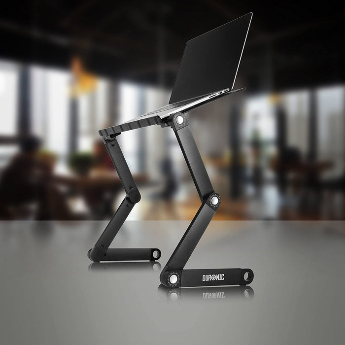 Duronic DML121 Supporto PC portatile regolabile in 24 posizioni - Raffreddamento notebook - Rialzo leggero per tablet - Compatibilità universale - Laptop riser - Scrivania o tavolino da lavoro