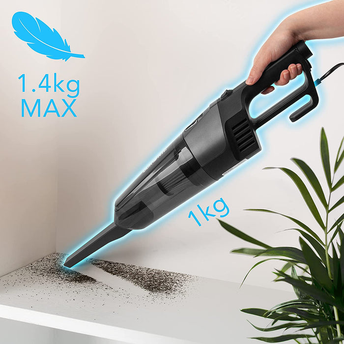 Duronic VC9 Scopa Elettrica 600W | Aspirapolvere verticale 2 in 1 senza sacco | Aspirapolvere e aspirabriciole con 2 filtri HEPA | Accessori inclusi | Ideale per ufficio e casa | Leggera