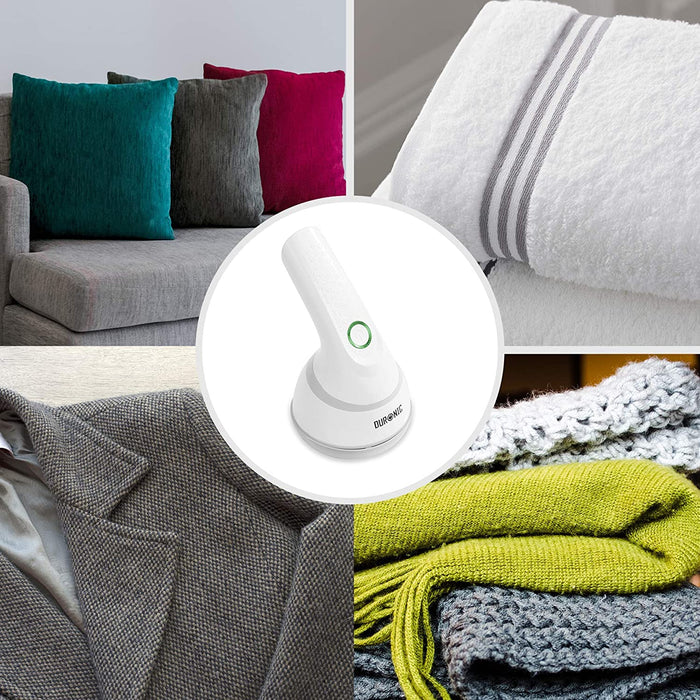 Duronic FS16USB Rasoio tessuti, Debobbler, Rimuove pelucchi dai vestiti, Levapelucchi elettrico, Manico girevole, Levapelucchi ricaricabile USB, Levapelucchi con custodia, Ravviva vecchi maglioni