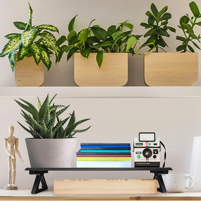 Duronic DM06-1 BK Supporto monitor scrivania dimensioni 62 x 30 cm - Supporto da tavolo altezza 15 cm per monitor e Laptop - Capacità 10kg - Mensola ergonomica per scrivania