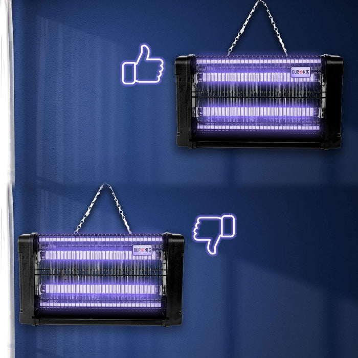Duronic FK8420 Zanzariera elettrica per interni 20W - lanterna fulmina insetti volanti - lampada luce ultravioletta ammazza zanzare mosche vespe falene