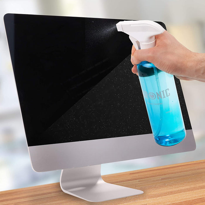 Duronic SCK103 Kit di pulizia - Flacone da 500ml con panno in microfibra e pennello - Detergente liquido PH neutro per monitor TV PC LCD smartphone - Non lascia aloni o macchie