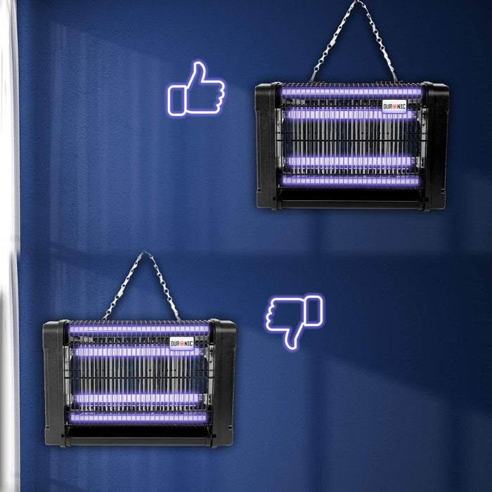 Duronic FK8416 Zanzariera elettrica per interni 16W - lanterna fulmina insetti volanti - lampada luce ultravioletta ammazza zanzare mosche vespe falene
