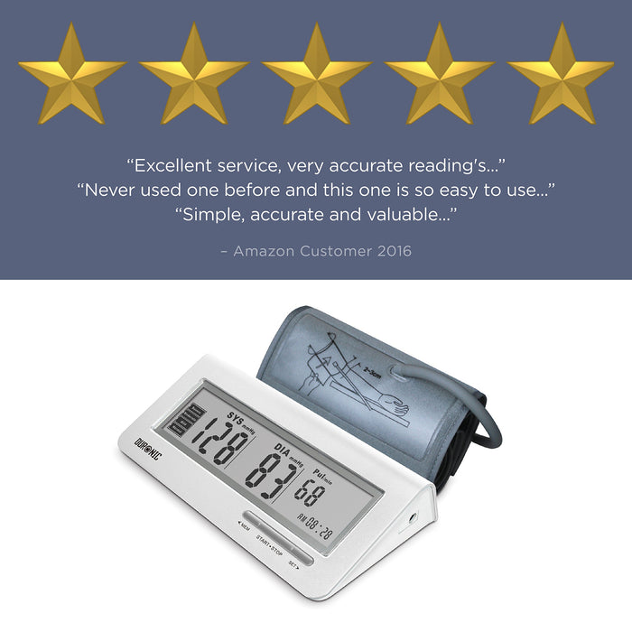 Duronic BPM400 Misuratore di pressione elettrico arteriosa da braccio | Manicotto da 22 a 42 cm | Ampio display LCD | Rilevatore automatico per pressione sanguigna digitale | Frequenza cardiaca