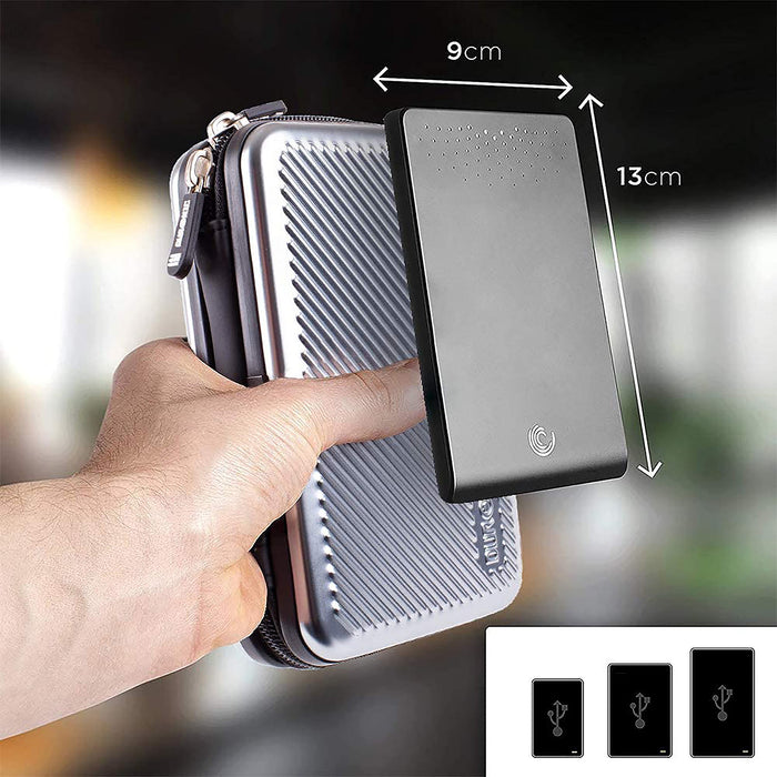 Duronic HDC3 SR Custodia rigida protettiva per disco rigido GPS carica batteria portatile | Borsa per dischi rigidi esterni 11 x 16 cm | Argento | Alluminio antiurto | Leggero e Compatto
