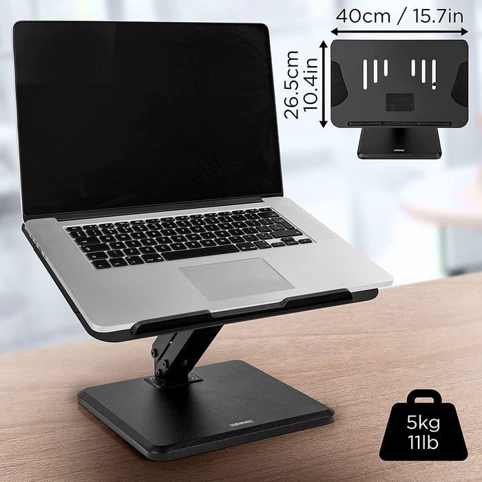 Duronic DML125 Supporto per PC portatile | Altezza regolabile e inclinabile | Supporto per tablet | Piedistallo per portatile fino a 13" | Angolo regolabile | Supporta fino 5 kg