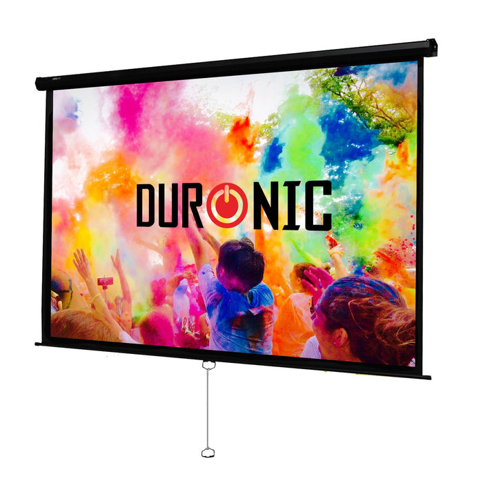 Duronic MPS100 /43 Schermo di proiezione 100 formato 4:3 / 203 X 152 cm telo proiettore da proiezione a sviluppo manuale - Fissaggio a muro o a soffitto - Full HD 3D 4K - Home cinema theater ufficio