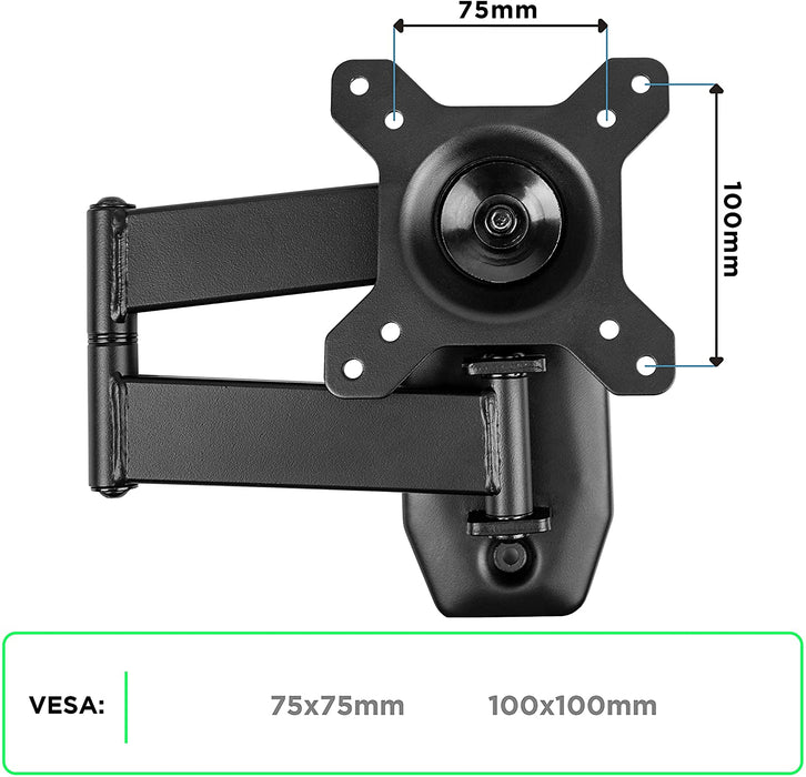 Duronic TVB1120 Supporto TV da parete regolabile e articolato per schermi LED LCD curvi monitor 13  30 portata 18kg  ultra sottile compatibile con vesa 100 x 100 mm