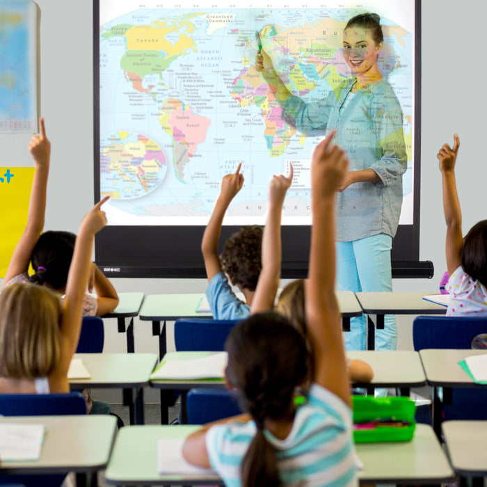 Duronic TPS86 /43 Schermo di proiezione 86 formato 4:3 / 175 X 131 cm - telo proiettore con piedistallo treppiede per videoproiettore Full HD 3D 4K - Home cinema home theater ufficio