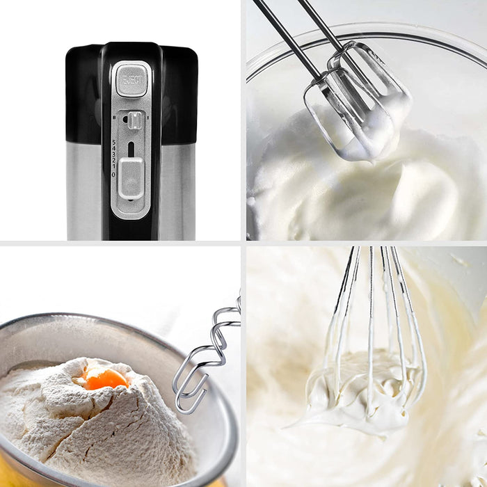 Duronic SM3 Mixer da Cucina Elettrico 2-in-1 con 300W - Robot da Cucina con Ciotola in Acciaio Inox da 4 L e 3 diversi ganci - 5 Velocità e Funzione Turbo - Ideale per Cuochi Casalinghi e Baking